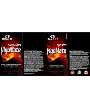 Vigomate Libido and Booster Panax Ginseng and Tongkat Ali 60 Capsules - MapleLife - Buy Online on GoSupps.com