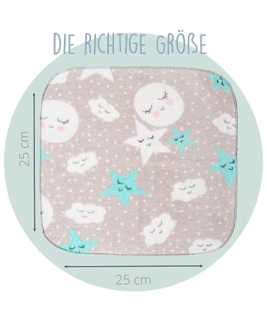 Mimadu Moltonche Baby Wash Schlopen | Oeko-Tex Baby Baden Accessories Set for Boys & Girls | 10-Pack 25x25 cm | Soft White & Turquoise - Buy Online on GoSupps.com