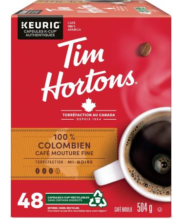 Tim Hortons Colombian Coffee Single Serve Keurig K-Cup Pods Medium Roast 48 Count Coffee Colombian 48 count (Pack of 1) - Buy Online on GoSupps.com
