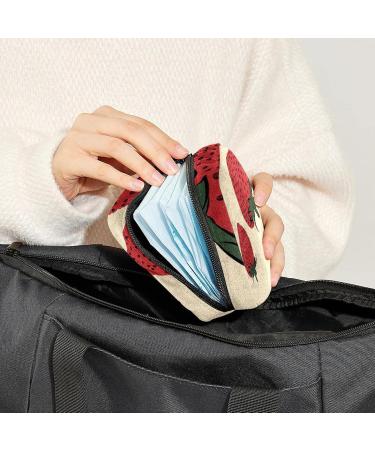 Women's Bonds Storage Pocket Stillpad Holder - Portable Period Kit & Feminine Product Bag with Strawberries Design | Color 3 - Buy Online on GoSupps.com