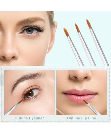 VOCOSTE 3pcs Makeup Brush Set - Eyeliner Lip & Smudger Brushes with Wooden Handles for Flawless Eye Makeup | International Shipping Available - Buy Online on GoSupps.com