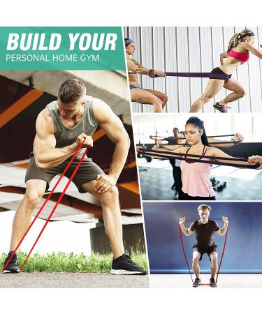 Red Resistance Band Set for Pull Up Assistance, Workout, Muscle Training Men and Women - Buy Online on GoSupps.com