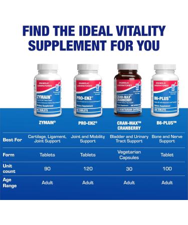 Cartilage Ligament and Tendon Supplement - Clinical Restorative Joint Support Formula with Bovine Cartilage Minerals and Proteolytic Enzymes for Enhanced Comfort Mobility Zymain 90 Support - Buy Online on GoSupps.com