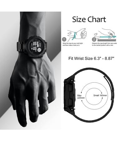 GELISHI Stainless Steel Watch Band for Garmin Instinct | Quick Release Replacement Strap - Black - Buy Online on GoSupps.com