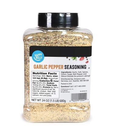 Amazon Brand - Happy Belly Garlic Pepper Seasoning 24 oz - Premium Quality - Buy Online on GoSupps.com