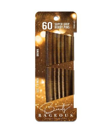 Super Grip Bobby Pins - Brown - 60 Count