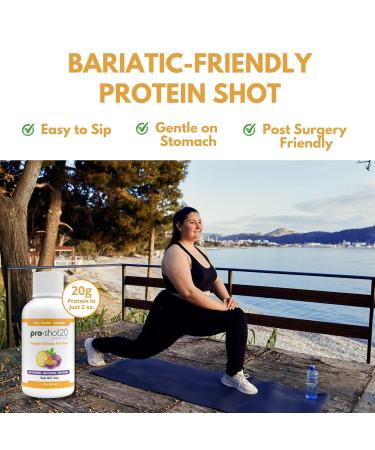 Pro-Shot20 Protein Shot Pineapple & Passion Fruit Flavor 60 mL 12-Pack- 20g Whey Protein & Hydrolyzed Collagen Drink- Low Calorie Low Carb Gluten Free No Aspartame Ready to Drink - Buy Online on GoSupps.com