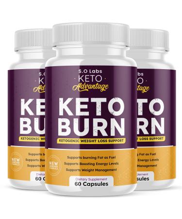 (3 Pack) Keto Advantage Keto Burn Weight Management Pills 1500 for Diabetics BHB Ketogenic Advanced Ketosis Formula (180 Capsules)