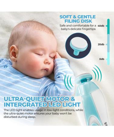 6 in 1 Baby Manicure Kit: Nail Clippers, Files, Electric & LED Care Set (Blue) - Buy Online on GoSupps.com