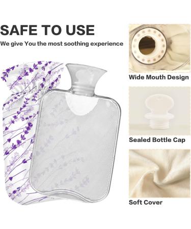 Naanle Lavender Flower Hot Water Bottle 2L - Pain Relief & Heat Therapy for Menstrual Cramps | Leak-Proof & Stylish Cover - Buy Online on GoSupps.com