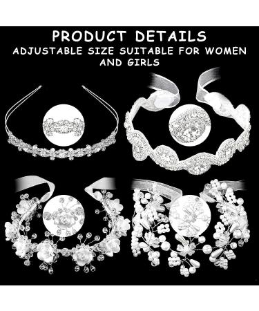 Princess White Flower Girl Headpiece - 4 Piece Set with Pearls and Rhinestones - Buy Online on GoSupps.com