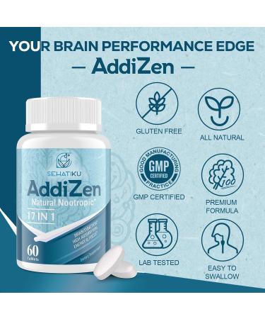17-in-1 Brain Supplement for Memory and Focus | Natural Nootropics Brain Supplement for Brain Cognition, Energy | High Absorption | L-Theanine, Phytonutrient Blend and Vitamins B6, B12 | 60 Tablets 60 Count (Pack of 1) - Buy Online on GoSupps.com