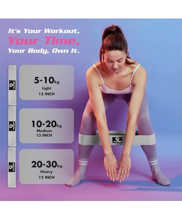 3 Sets Resistance Bands for Glutes, Hips, and Legs Workout - Non-Slip Booty Bands for Home Gym Fitness - Physio Resistant Loop Grey Camo | Women and Men - Buy Online on GoSupps.com