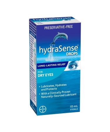 hydraSense Eye Drops For Dry Eyes Fast and Long-Lasting Relief Preservative Free Naturally Sourced Lubricant 10 mL