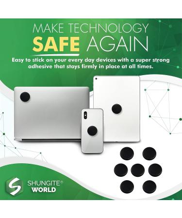 7-Piece Shungite Sticker Set for Electronics - Round Dot Healing Energy Stones - Carbon Fullerenes Protection Plate - 20mm Polished - Buy Online on GoSupps.com