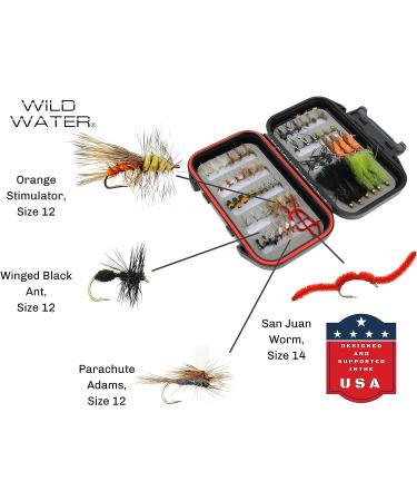 Wild Water Fly Fishing Mini-Mega Assortment 60 Most Popular Flies with Small Fly Box - Dry, Caddis, Nymph, Wooly Bugger for Trout, Panfish, Crappie, Sunfish - Buy Online on GoSupps.com