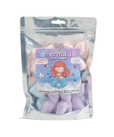 abeec Mermaid Bath Bombs Bath Bomb Set in Colours: Pink Purple and Blue 10 Bath Bombs for Kids Fizzy Bubble Bath Sets for Children s Gifts Bubble Bath 10 Mermaid Bath Bombs