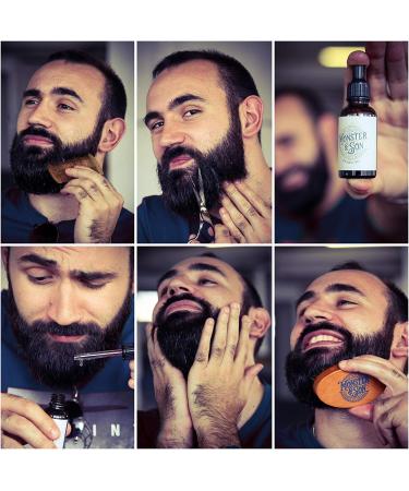 Monster&Son Premium Beard Grooming Kit - 7 Items | Beard Oil, Balm, Brush, Comb, Scissors & Travel Bag | Male Grooming Set in Gift Box - Buy Online on GoSupps.com