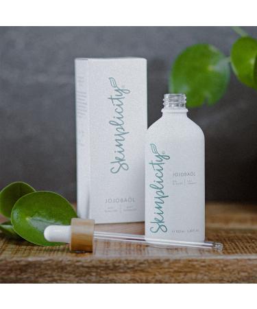 Skinplicity Organic Jojoba Oil | Natural Vegan Skin & Hair Care | Cold Pressed Cruelty-Free Ideal for Dry Skin & Damaged Hair - Buy Online on GoSupps.com