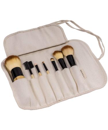 SHANY Bamboo Makeup Brush Set - 7pc Vegan Brushes with Premium Synthetic Hair and Cotton Pouch - Buy Online on GoSupps.com