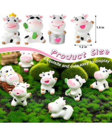 16 Pcs Mini Cow Toys Cute Cow Animals Miniature Resin Figurines Cow Cake Toppers Garden Moss Landscape Ornaments for Cake Decoration Garden Home Theme Party Decor - Buy Online on GoSupps.com