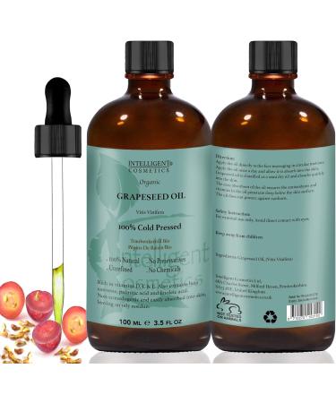 GRAPESEED OIL 100ML 100% Cold Pressed Unrefined Organic Pure & Natural. Skin Care Facial Oil Anti Ageing Tightens & Shrinks Large Pores Acne Treatment Balances Oily Skin NEW - Buy Online on GoSupps.com