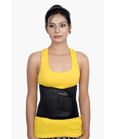 Wonder Care Black Lumbar Support Belt - Breathable Elastic Back Brace for Men & Women | XL Back Pain Relief & Posture Correction - Buy Online on GoSupps.com