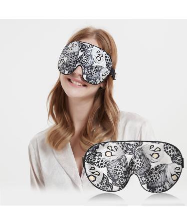 CUDDLE DREAMS Silk Sleep Mask with Original Design Pure Mulberry Silk Charmeuse and Silk Fillings (Butterflies)