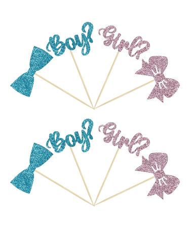 Gyufise 36Pcs Glitter Bow Tie Cupcake Toppers - Perfect for Baby Shower, Gender Reveal, Kids Birthday Party Decorations - Buy Online on GoSupps.com