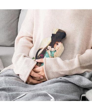 Soft Plush Girl & Cat Hot Water Bottle | Hand Warmer for Adults & Kids - 26.5x15.3cm - Buy Online on GoSupps.com