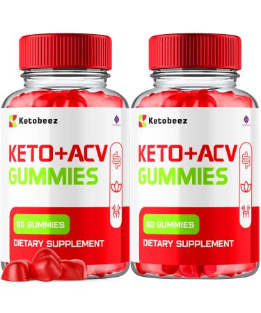 (2 Pack) Ketobeez ACV Gummies Ketobeez Keto+ ACV Gummies Apple Cider Vinegar 1000MG Vitamin Supplement Keto Beez Gummies Advanced Formula Ketosis Support Folate Vitamin B12 Beet Root (120 Gummies)