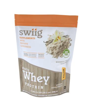 swiig Daily Whey Matrix Protein Powder, Madagascar Vanilla, Dietary Supplement, No Artificial Flavors, Colors or Sweeteners, No Fillers, 2.2 Pound Bag Vanilla 2.2 Pound (Pack of 1)
