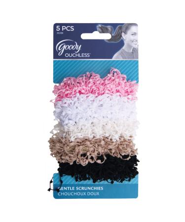 Goody Ouchless Hair Scrunchie Chenille and Cotton 5 Count (Pack of 3)