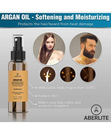 Aberlite Hair & Beard Heat Shield Spray - Argan Oil Thermal Protector - 450 F Protection - 4oz - Buy Online on GoSupps.com