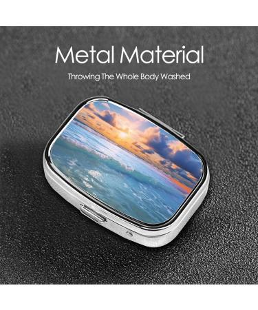 Ocean Dreamy Printed Square Pill Box | Portable Travel Medicine Organizer for International Shipping - Buy Online on GoSupps.com
