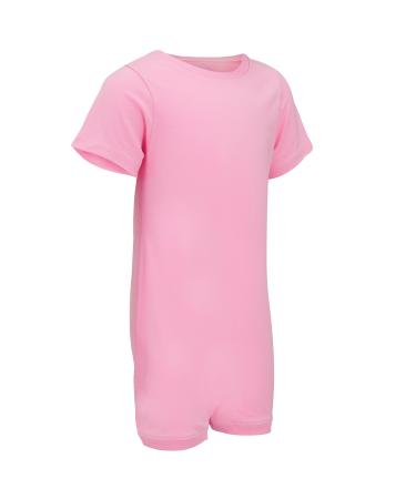 Special Needs Clothing Popper Vest Short Sleeve Bodysuit with Crouch Snap Button Adaptive Clothing For Children with Special Needs Supersoft Cotton Elastane Fabric By Kaycey 9-10 Years Pink