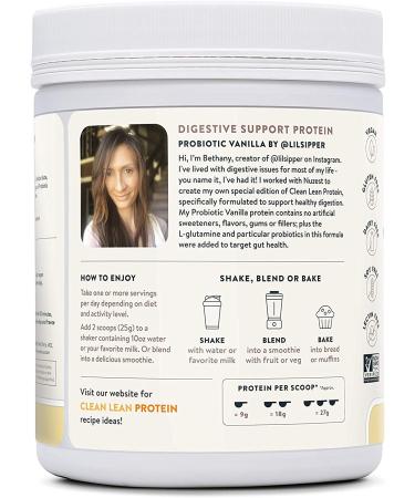 Nuzest Probiotic Vanilla Clean Lean Protein Powder - Vegan Pea Protein with Added Probiotics for Gut Health - Non-GMO, 20 Servings, 1.1 lb Vanilla Pack - Buy Online on GoSupps.com