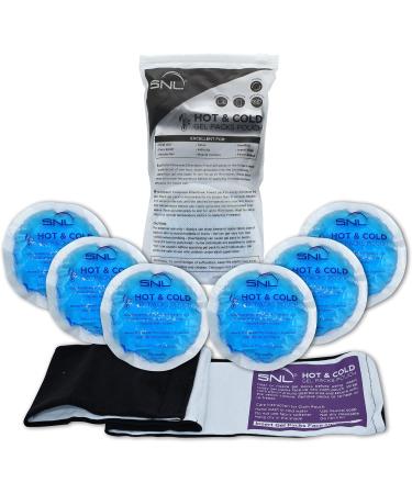 SNL Quality Hot & Ice Packs - 6 Reusable Gel Packs for Breastfeeding Pain Relief - Soft Fabric Backing - Includes Wrap Sleeve and Storage Bag - Buy Online on GoSupps.com