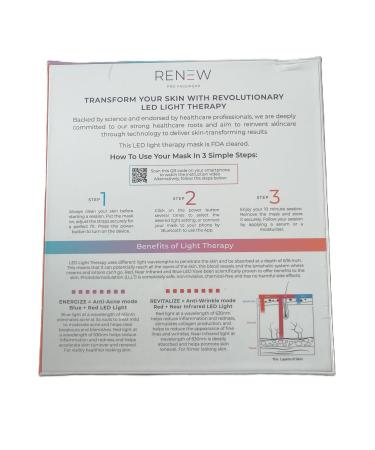 LUSTRE ClearSkin Renew Pro Facewear | Anti-Aging & Anti-Acne LED Mask | Red Blue & Near Infrared Light Therapy | Reduce Wrinkles & Prevent Acne - International Shipping Available - Buy Online on GoSupps.com