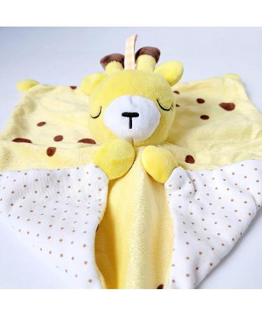 Bubby Boo Yellow Giraffe Stuffed Animal Security Blanket with Rattle and Teether - Soft Snuggle Toy for Baby - Soothing Plush Lovey - Perfect Baby Gift - Buy Online on GoSupps.com