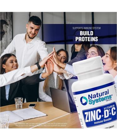 Natural Systems Immune Booster: 60 Capsules Zinc, Vitamin D, Vitamin C - Skin, Bones, Muscles - Zinc + Vit D3, Vit C Supplements - Buy Online on GoSupps.com
