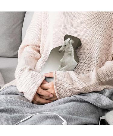 White Horse Hot Water Bottle with Plush Cover Cozy Hand Warmer for Adults & Kids | 26.5x15.3cm | International Shipping - Buy Online on GoSupps.com