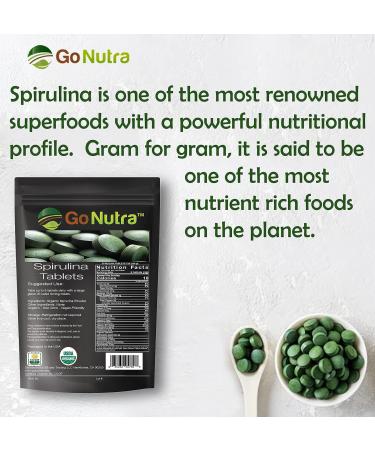 Organic Spirulina Tablets 3000mg - 720 Tablets - Superfoods Rich in Minerals, Vitamins & Amino Acids - Buy Online on GoSupps.com