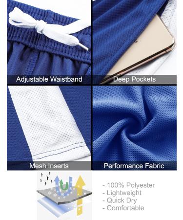 Liberty Imports Youth Athletic Basketball Shorts - 5 Pack, Quick Dry, Activewear, Large - Buy Online on GoSupps.com