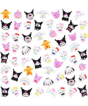 60Pcs 3D Cartoon Nail Charms for Nail Art  Slime Charms Nail Decorations Supplies  Flatback Resin Charms for Acrylic Nails Jewels DIY Accessories A60