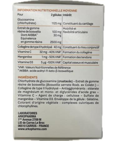  Arkopharma Chondro Aid 100% Joint Support Overall 60 Capsules - Buy Online on GoSupps.com
