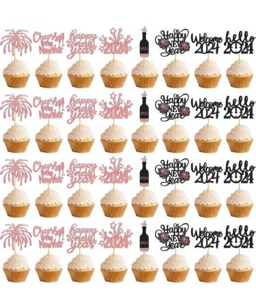 24Pcs Hello 2023 Cupcake Topper Grocery & Gourmet Food Pantry Staples Cooking & Baking Frosting Icing & Decorations Cupcake Toppers