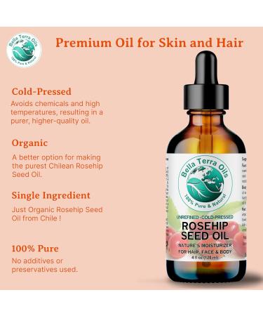 Buy Bella Terra Organic Rosehip Facial Oil 8 oz | Rich in Essential Fatty Acids & Antioxidants for Glowing Skin | Elevate Your Daily Face Ritual - Buy Online on GoSupps.com