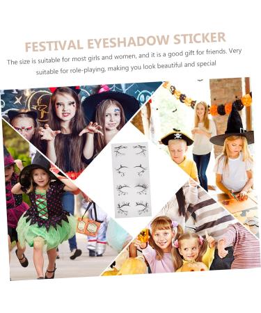 OHPHCALL 4 Pairs Halloween Eyeliner Stickers Black Eyeshadow Black Out Stickers Clown Makeup Eye Stickers Pvc - Buy Online on GoSupps.com