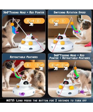 4-in-1 Interactive Cat Toy | Automatic Moving Feather Toy for Indoor Cats | FWLWTWSS - Buy Online on GoSupps.com